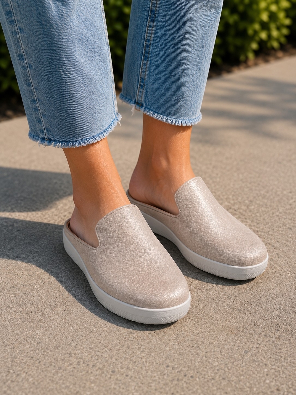 FitFlop Superskate Shimmersuede Mule Slip On Shoes Size 7